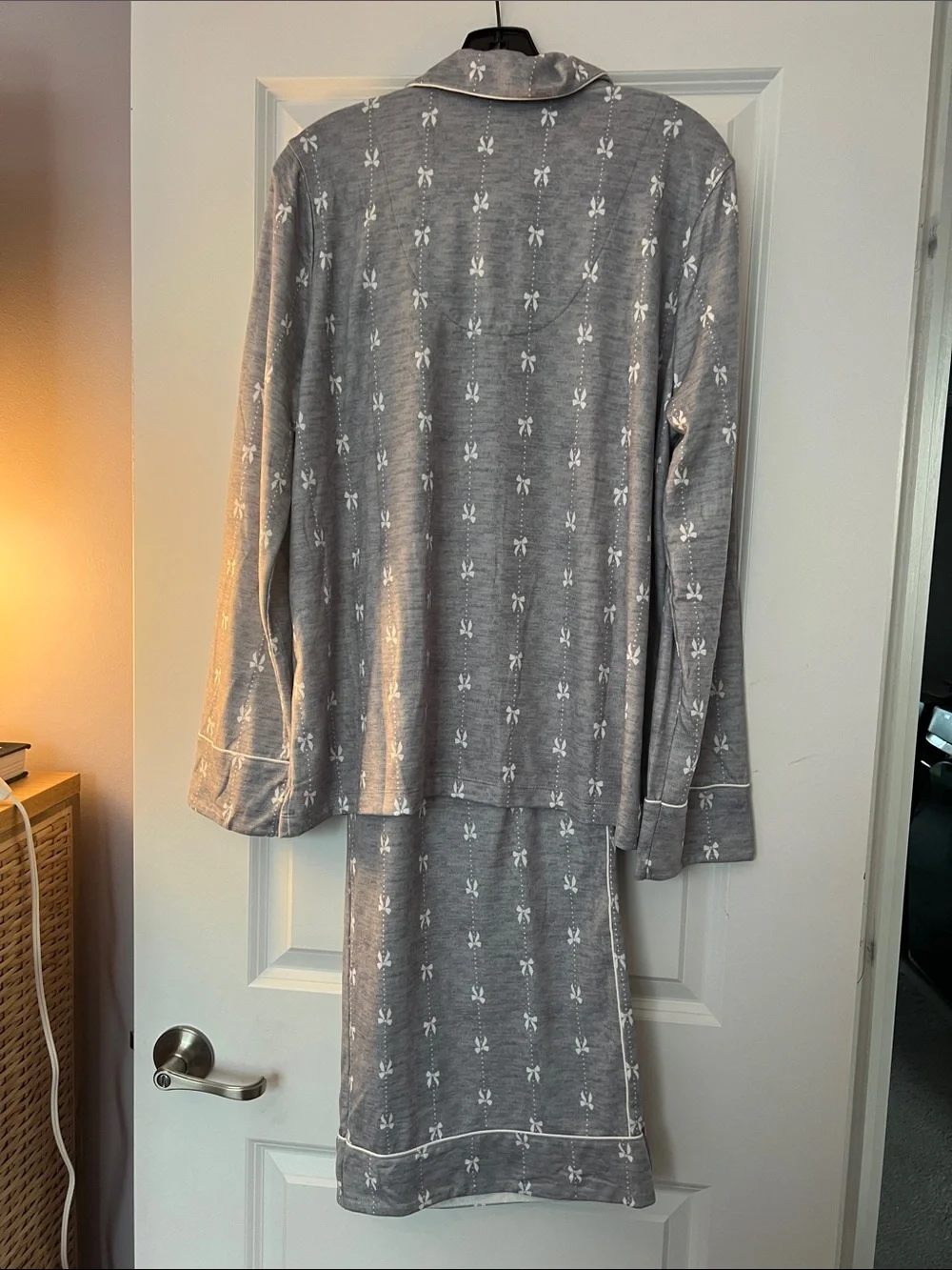 Splendid White Pajama Set with Red Heart Print